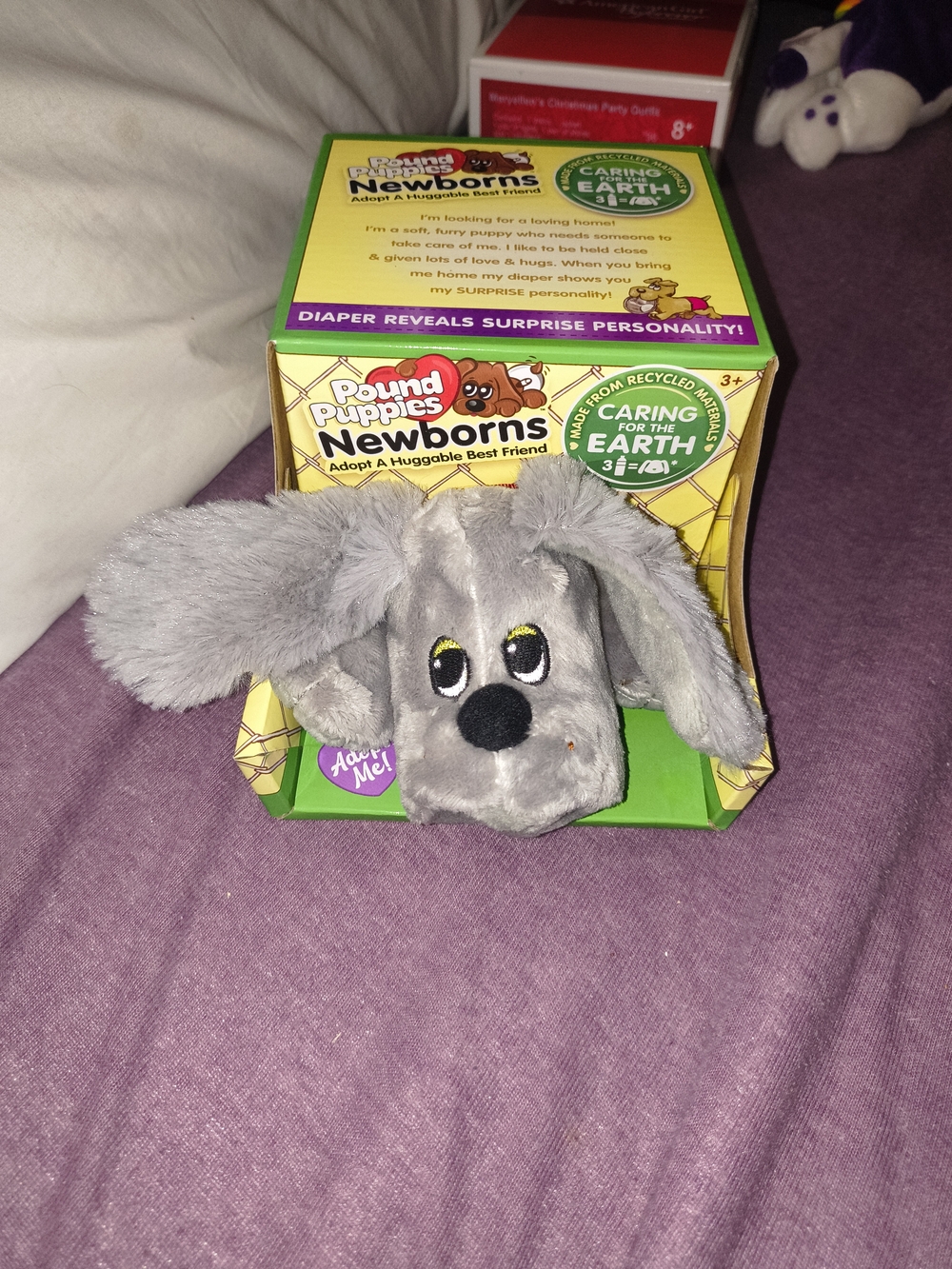 Pound Puppies Newborns Gray Plush Puppy Stuffed Animal
